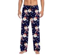 Mens Pyjama Bottoms Pajamas Bottom Plaid Pajama Pants Men’s Fleece Lounge Soft Flannel with Check Design Cosy Warm Sleepwear Loungers Character Men's Pjs Dark Blue-D M