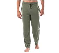 Mens Pyjama Bottoms with Pockets, Mens Lounge Pants Soft Pjs Bottoms Loose Fi Comfy Nightwear Straight Leg Elasticated Waist Trousers Solid Color Sleepwear Lightweight Loungewear S-3XL Army Green