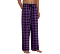 Mens Pyjama Pants Set Flannel Cotton Plaid Sleep & Loungewear Pants, Mens Fleece Pyjama Bottoms Ultra Soft Checked Loungewear Pants with Pockets PJs Loungewear Pjs Fleece Pyjama Elastic Waist Bottoms
