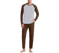 Mens Pyjama Set 3/4 Men's Pyjamas, Soft and Comfortable Couple Casual Two Pieces Warm Plus Size Winter Autumn Lounge Pants Tee Top Thin with Elastic Waistband Nightwear Loungewear for Jogging Gym