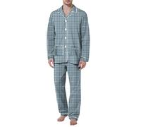 Men's Pyjama Set Men's Traditional Brushed Flannel Comfy Pyjamas Set Lounge PJ Pajama with Pockets Soft Long Sleeve Top & Flannel Checked Bottoms Gifts for Him