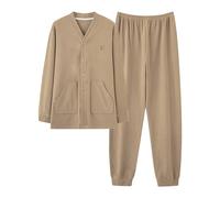 Men's Pyjama Sets Long Sleeve, Mens Winter Pyjamas Adult Pjs Long Sleeve Warm Loungewear Top and Pants Sleep Sets Cosy Soft Feel and Comfy Sleepwear
