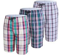 Men's Pyjama Shorts Cotton Nightwear Lounge Bottoms Shorts Comfortable PJ Bottoms（Set5/3P/L）