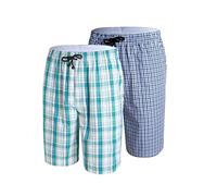 IDORIC Men's Pyjama Shorts 2-3 Pack Cotton Nightwear Checked Lounge Bottoms Shorts Two pockets Comfortable pyjama Mens Sizes M - 2XL（Set6/2P/XL）