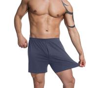 Mens Pyjama Shorts With Fly Mens Boxer Pyjama Shorts Super Soft Lounge Short Summer Nightwear Bottoms Open Fly Sleepwear Bottoms Indoor Bedroom Underwear House Boxer Short For Daily Wear