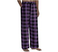 Mens Pyjama Trousers Straight Leg Baggy Comfortable Plaid Pants Sleepwear Loose Fit Soft Elastic WAIS Pant Loungewear Casual Basic Drawstring Trousers with Pockets
