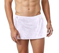 Mens Pyjamas 60 Comfortable Men's Towel Skirt Pull On Bath Beach Stylish and Functional Bathrobe for Men Quick Dry Fabric Versatile Swimwear Short Bathrobe, White, One Size