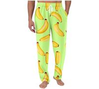 Mens Pyjamas Bottoms with Pockets Elasticated Waist PJ Bottom Smart Casual Lounge Trousers for Sleep Printing Sleeping Pants Super Soft Loose Fit Nightwear Summer Clothes