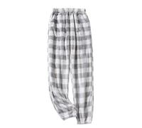 Men's Pyjamas Flannel Plaid Pants Fluffy Ultra Soft Comfort Warm Winter Loungewear Sleep & Lounge Bottoms Adjustable Drawstring Waist Sleepwear Casual Trousers Gifts for Men White