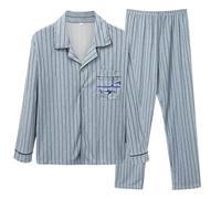 Mens Pyjamas Long Sleeve Set, Pajamas for Men Winter Long Sleeve Top & Pajama Bottom Nightwear Loungewear Pjs Sets 2 Piece Cosy Soft Feel and Comfy Sleepwear