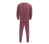 Mens Pyjamas Plain, Pyjamas for Men Fleece Cuffed Bottoms Fluffy Round Neck Long Sleeve Lounge Wear Autumn Winter Warm Cosy Sleepwear set