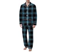 Men's Pyjamas Set, Mens Winter Pyjamas Set Adult Pjs Long Sleeve Warm Loungewear Top and Pants Sleep Sets Cosy Soft Feel and Comfy Sleepwear