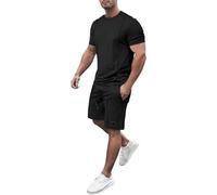 Mens Pyjamas Set Short Sleeve Nightwear V Neck Pyjama Top & Shorts Soft Comfy Sleepwear Lounge wear PJ's Sets(Navy,XXL)