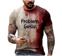 Men's Pyjamas T Shirt with Halloween Motif Blood Graphic in Plus Size for Men with Print in Solid Colour Short Sleeves Summer Tops for Men, White, XXS
