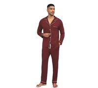 Mens Pyjamas with Fly Opening, Mens Loungewear Sets Sleepwear Pjs Long Sleeve Top and Pants Sleep Sets Comfy Loungewear Nightwear Winter Couples Pajamas