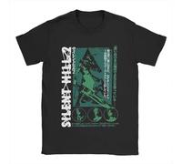 Men's Pyramid Head Silent Hill T Shirts Pure Cotton Tops Plus Size Funny Short Sleeve Round Neck Tees Black L
