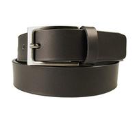 Mens Quality Leather Belt - Gun Metal Finish Buckle - Made in UK, L (38-42), Black