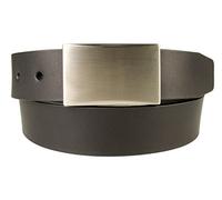 Mens Quality Leather Belt - PLATE BUCKLE - Black -35mm Wide Made in UK (BD-0029-35-BLK-S)
