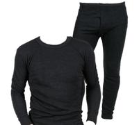 Mens Quality Thermal Underwear Long Sleeve Top and Long Johns FUL Set - Available in White/Blue/Charcoal and in Sizes Small/Medium/Large/X Large/XX Large (Large, Charcoal)