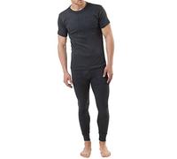 Mens Quality Thermal Underwear Short Sleeve Top and Long Johns Full Set - Available in White/Blue/Charcoal and in Sizes Small/Medium/Large/X Large/XX Large (X Large, Charcoal)