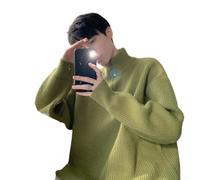 Men's Quarter Zip for french Rib for jumper Lightweight Training Sweatshirt Loose for Fit Pullover for Running Winter M-2XL(Green XL)