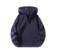 Mens Quarter Zip Hoodies 1/4 Zipper Hooded Long Sleeve Drop Shoulder Sweatshirt Fashion Casual Solid Pullover Tops Sudaderas para Hombre(Blue, XXXL)