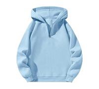 Mens Quarter Zip Hoodies 1/4 Zipper Hooded Long Sleeve Drop Shoulder Sweatshirt Fashion Casual Solid Pullover Tops ropa para Hombre(Z22-Light Blue, L)