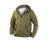 Mens Quarter Zip Hoodies 1/4 Zipper Pullover with Double Pockets Sweatshirts 2025 Fall Solid Color Long Sleeve Hooded suéter para Hombre de Trabajo(Green, XXXXXXXL)