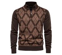 Mens Quarter Zip Jumper, Jumper Men Tops Winter Warm Knit Polo Neck Jumper Long Sleeve Soft Cozy Turtle Neck Mens Turtleneck Sweater Fishermans Jumper Half Zip Jumper Men Sweatshirts Winter Pullover