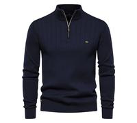 Mens Quarter Zip Jumper Knitted, Mens Knitted Jumper, Comfortable Winter Solid Classic Jumpers Hiking Soft Travel Knitted Quarter Zip Sweaters Slim Fit Warm Long Sleeve Mock Neck Sweatshirts