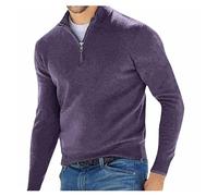 Mens Quarter Zip Jumper, Mens Jumper Knitted Sweater Long Sleeve Warm Winterpullover Lightweight Solid Classic Turtle Neck Tops for Men Cricket Jumpers Mens Mens 1/4 Zip Jumper Pullover Jumper for Men