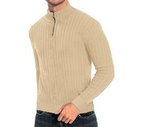 Mens Quarter Zip Jumper, Men's Jumpers Turtle Neck Knitted Sweater Winter Long Sleeved Slim Fit Mock Neck Mens Warm Turtle Neck Long Fishermans Jumpers for Men Mens 1/4 Zip Jumper Sweaters for Men