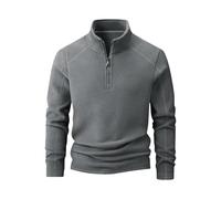 Men's Quarter Zip Pullover Fleece Liend Sweatshirt Lapel Collar Long Sleeve Shirts Mens Jumpers Winter Warm Sweatshirts 1/4 Zipper Sweater Sports Outdoor Fall Tops (Grey, 9XL)