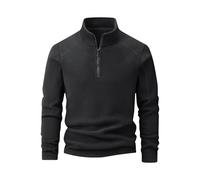 Men's Quarter Zip Pullover Fleece Liend Sweatshirt Lapel Collar Long Sleeve Shirts Mens Jumpers Winter Warm Sweatshirts 1/4 Zipper Sweater Sports Outdoor Fall Tops (Black, 9XL)
