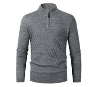 Mens Quarter Zip Pullover, Jumper Men Cotton Turtleneck Sweater Long Sleeve Knitted Pullover Winter Casual 1/4 Zip Men's Turtleneck Jumper Fishermans Jumpers for Men Mens Zip Up Jumper Pullover Jumper