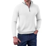 Mens Quarter Zip Pullover, Men's Jumper Zip Neck Knitted Sweater Long Sleeve Warm Winterpullover Lightweight Solid Classic Men's Turtleneck Jumpers Cricket Jumpers Mens Mens Zip Jumper Winterpullover