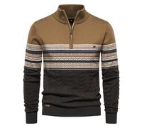Mens Quarter Zip Pullover, Men's Jumpers Casual Knitted Jumper Mock Neck Golf Jumpers Soft Cozy Knitwear Turtleneck Men Fishermans Jumper Mens Half Zip Jumpers Pullover Warm Stand Collar
