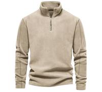 Men's Quarter Zip Pullover Sweatshirts Premium Fleece Lined Golf Shirts 1/4 Half Zip Sweatshirt No Hood Pullover Jumpers Stand Collar Polo Sweaters Plain Casual Long Sleeve Tops Winter Warm Outwear
