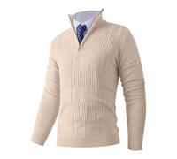 Men's Quarter-Zip, Pullovers for Men Uk Winter Warm Knit Polo Neck Long Sleeve Soft Cozy Turtle Neck Men's Knitted Turtleneck Fishermans Jumper Men Zip Jumper Pullover Sweaters for Men