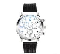 Men's Quartz Watch Stainless Steel Analogue Three Eyes Waterproof (M) | Mineral glass scratch-resistant, waterproof IP67, precise quartz movement, three-eye layout, silver stainless steel strap