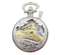 Men's Quartz Watches Vintage Steam Train Antique Chain Quartz Locomotive Pendant Pocket Watch Pocket Watch Train Design (White, One Size)