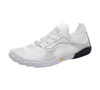 Mens Quick Dry Barefoot Aqua Shoes - Summer Lightweight Slip-Resistant Beach & Pool Shoes Slip-On Comfortable Durability Footwear for Swim Surf & Diving White