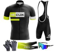 Men's Quick-Dry Cycling Jersey Set Road Bike Bicycle Shirt + Bib Shorts with 9D Gel Padded MTB Riding Clothing kit，Quick Dry All Day Bicycle Clothing Set for Outdoor Riding Sport (TYP-3,L)