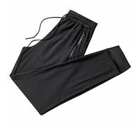 Men's Quick Dry Pants, Mesh Breathable Trousers Drawstring Lightweight Sweatpants with Zipper Pockets Tapered Pants Mens Tracksuit Bottoms Elastic Waist Casual Trousers Stretch Jogging Bottoms