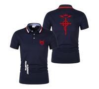 Men's Quick Dry Polo Shirts for F.u.ll.me.t.al Al.ch.e.mi.st Plain Tee Top Clothes Short Sleeve Tee Soft Comfort T-Shirts Graphic Fitness Half Sleeve-SLanS||m