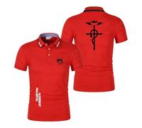 Men's Quick Dry Polo Shirts for F.u.ll.me.t.al Al.ch.e.mi.st Plain Tee Top Clothes Short Sleeve Tee Soft Comfort T-Shirts Graphic Fitness Half Sleeve-HongS||x_l