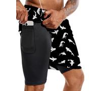 Men's Quick Dry Swim Trunks 7" Swimsuits with Compression Mesh Liner Beach Bathing Suits Swimming Board Shorts (UK, Alpha, S, Regular, Regular, Color13)