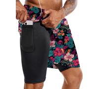 Men's Quick Dry Swim Trunks 7" Swimsuits with Compression Mesh Liner Beach Bathing Suits Swimming Board Shorts (UK, Alpha, XL, Regular, Regular, Color16)