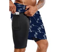 Men's Quick Dry Swim Trunks 7" Swimsuits with Compression Mesh Liner Beach Bathing Suits Swimming Board Shorts (UK, Alpha, XS, Regular, Regular, Color11)