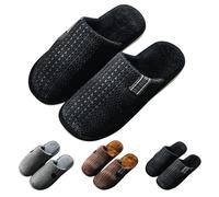 Mens Quiet Soft Sole Indoor Slippers Mens Slip On Slippers Mini Check Home Sliders Omfortable Warm Sliders Fleece Lining Mules Slipper Non Slip Guest Slides For Party Fuzzy House Slipper